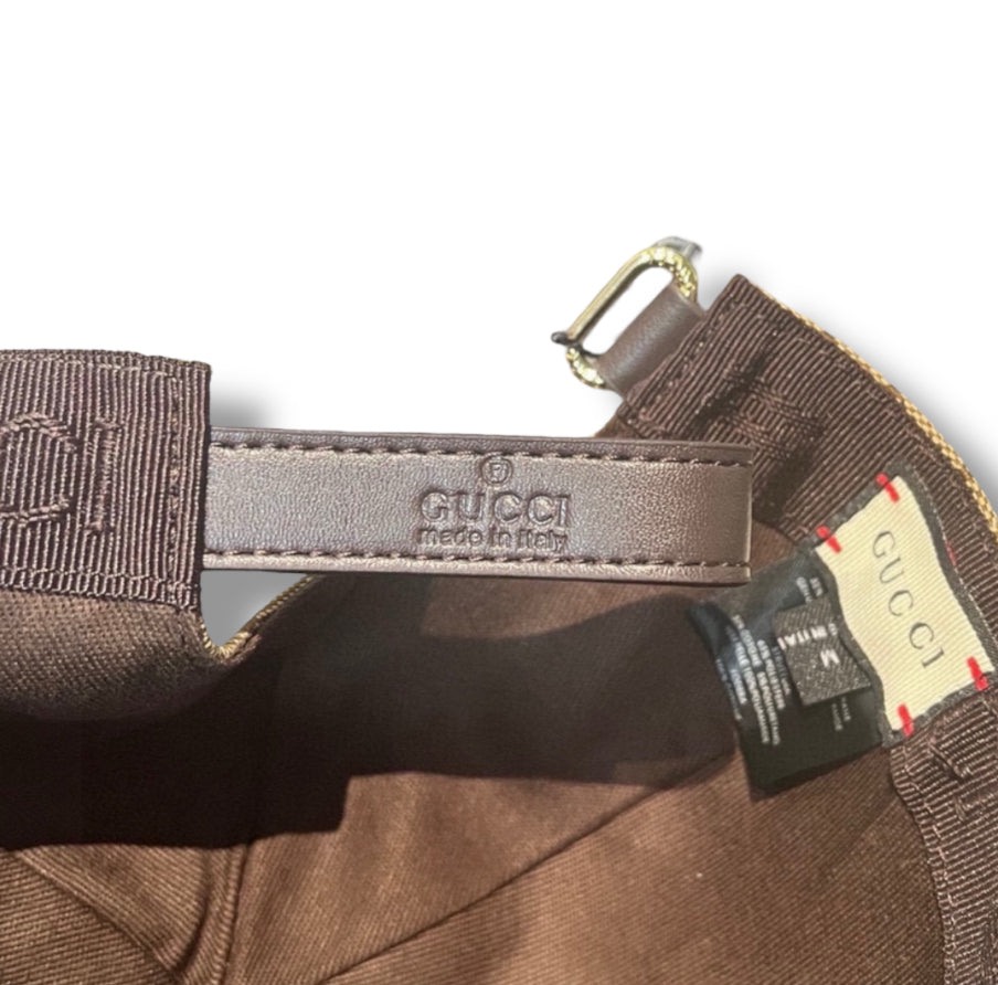 Brown Canvas Gucci Cap