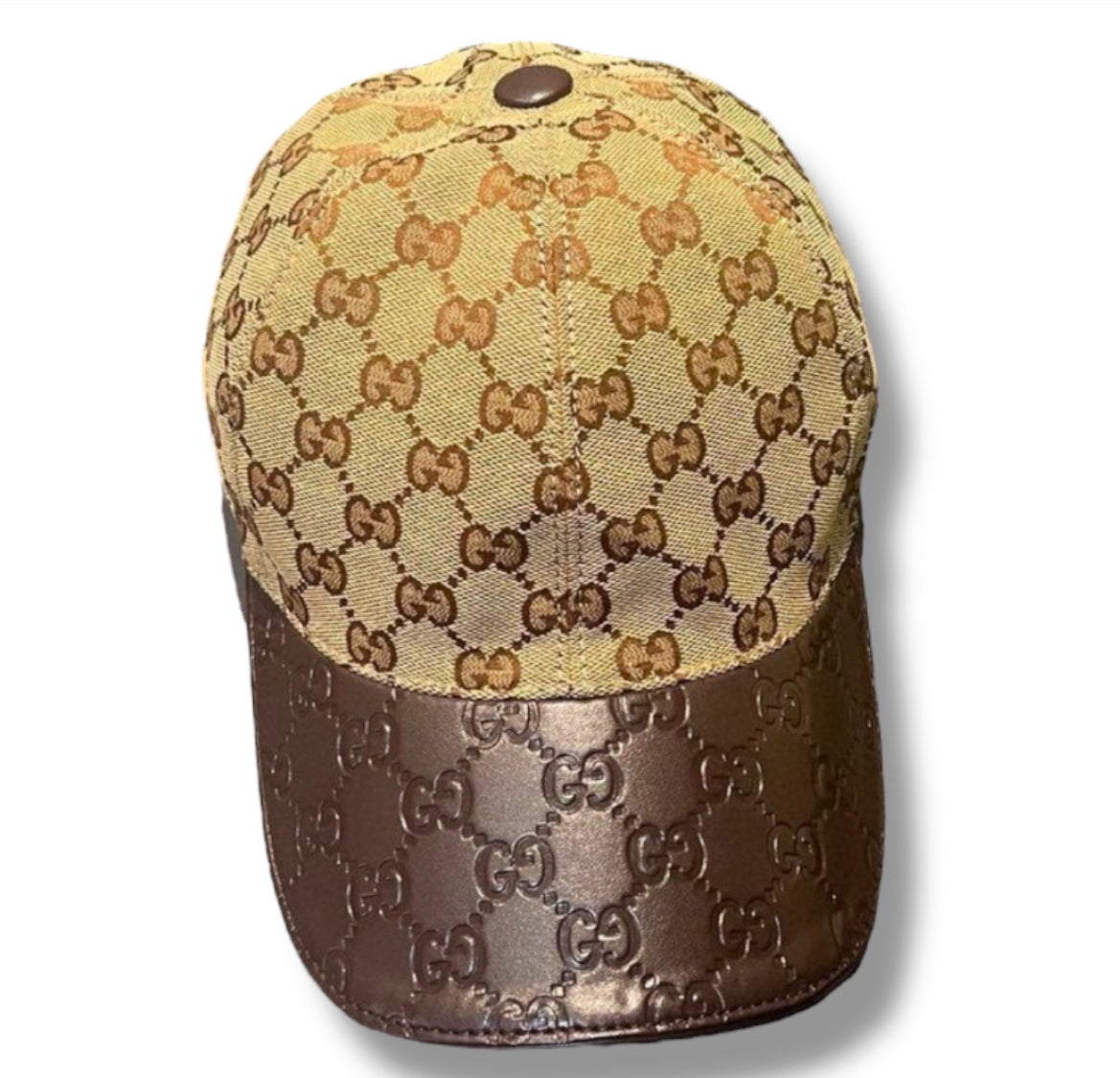 Brown Canvas Gucci Cap