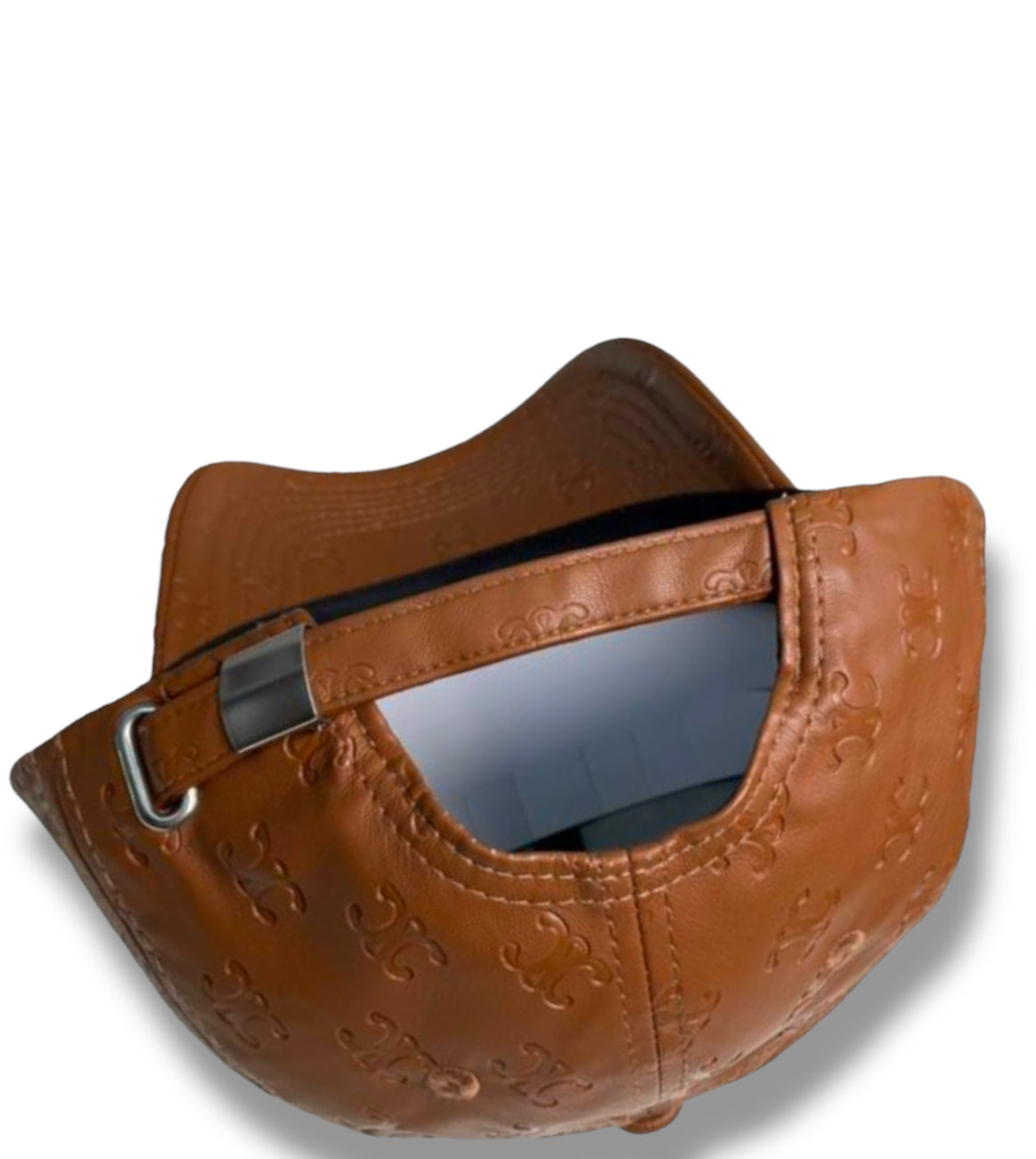 Brown leather CC cap