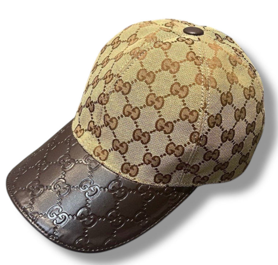 Brown Canvas Gucci Cap
