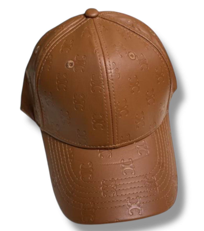 Brown leather CC cap