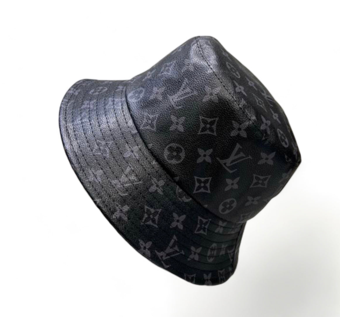 Leather LV bucket hat