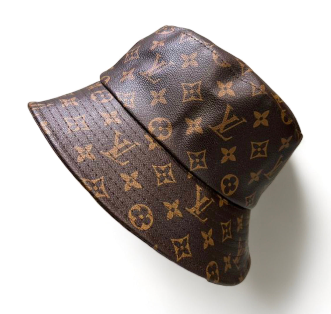 Leather LV bucket hat