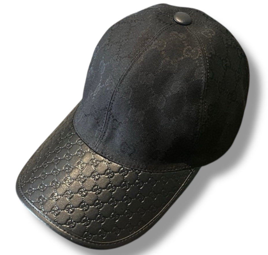 Black Canvas Gucci Cap