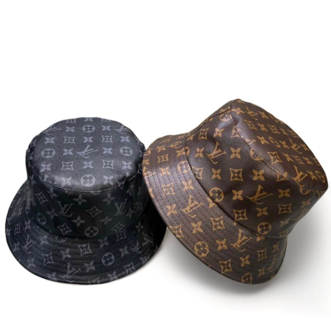 Leather LV bucket hat